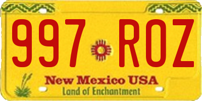 NM license plate 997ROZ