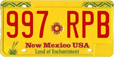 NM license plate 997RPB