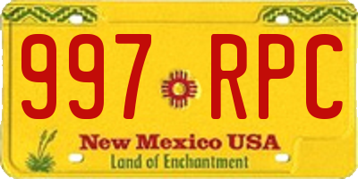NM license plate 997RPC