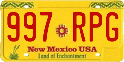 NM license plate 997RPG