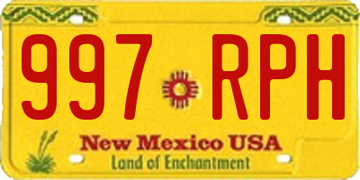 NM license plate 997RPH