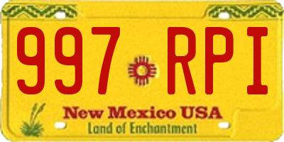 NM license plate 997RPI
