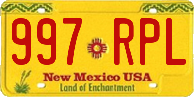 NM license plate 997RPL