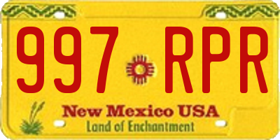 NM license plate 997RPR