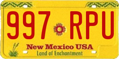 NM license plate 997RPU