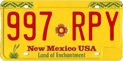 NM license plate 997RPY
