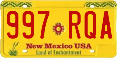 NM license plate 997RQA