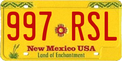 NM license plate 997RSL