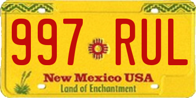NM license plate 997RUL