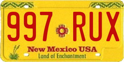 NM license plate 997RUX