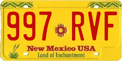 NM license plate 997RVF