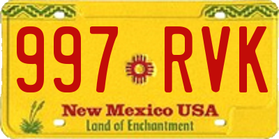NM license plate 997RVK