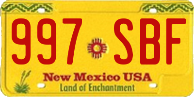 NM license plate 997SBF