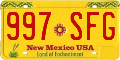 NM license plate 997SFG