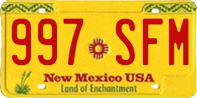 NM license plate 997SFM