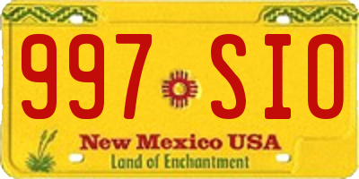 NM license plate 997SIO