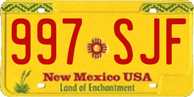 NM license plate 997SJF