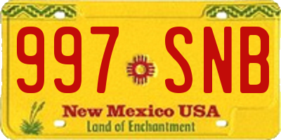 NM license plate 997SNB