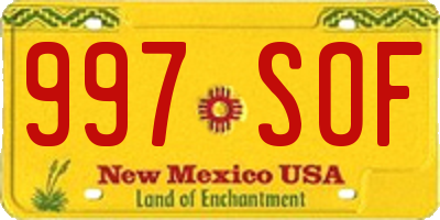 NM license plate 997SOF