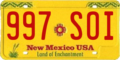 NM license plate 997SOI