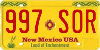 NM license plate 997SOR