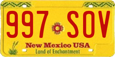 NM license plate 997SOV