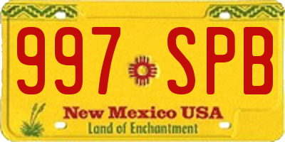 NM license plate 997SPB