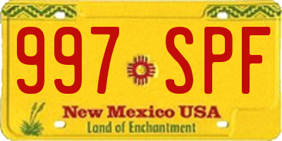 NM license plate 997SPF