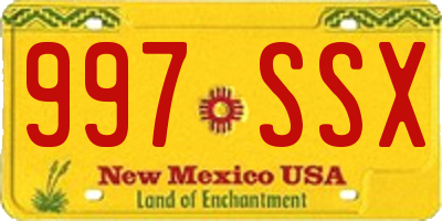 NM license plate 997SSX