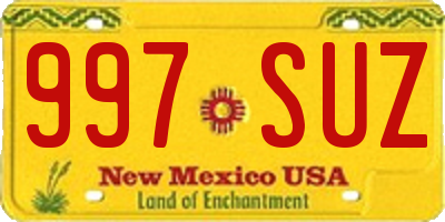 NM license plate 997SUZ
