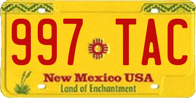 NM license plate 997TAC