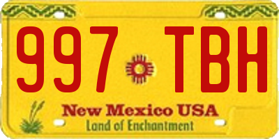 NM license plate 997TBH