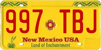 NM license plate 997TBJ