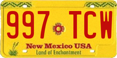 NM license plate 997TCW