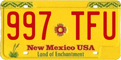 NM license plate 997TFU