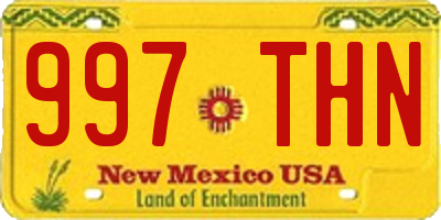 NM license plate 997THN