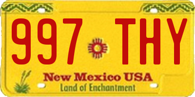 NM license plate 997THY