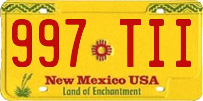 NM license plate 997TII