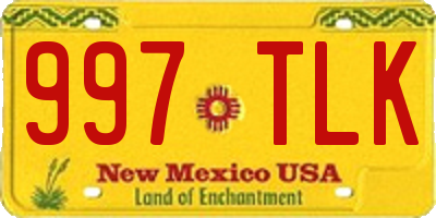 NM license plate 997TLK