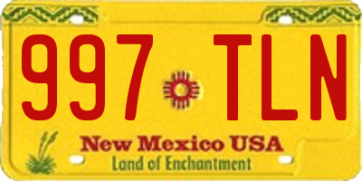 NM license plate 997TLN