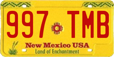 NM license plate 997TMB