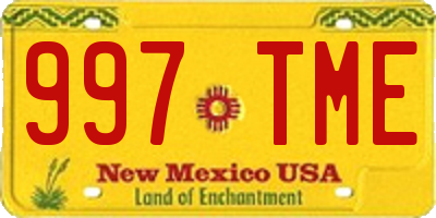 NM license plate 997TME