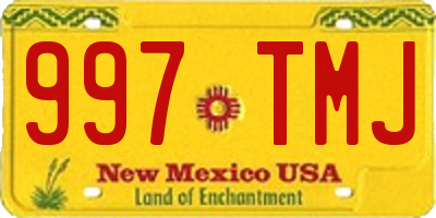 NM license plate 997TMJ