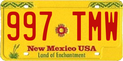 NM license plate 997TMW