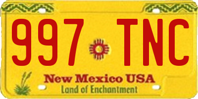 NM license plate 997TNC