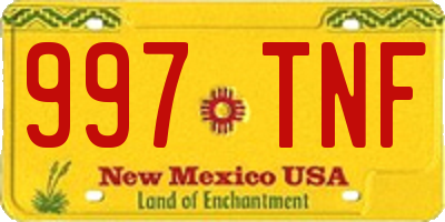 NM license plate 997TNF