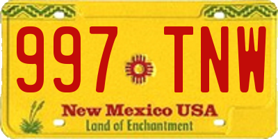 NM license plate 997TNW