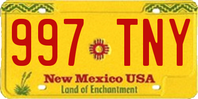 NM license plate 997TNY