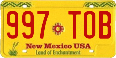 NM license plate 997TOB