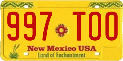 NM license plate 997TOO